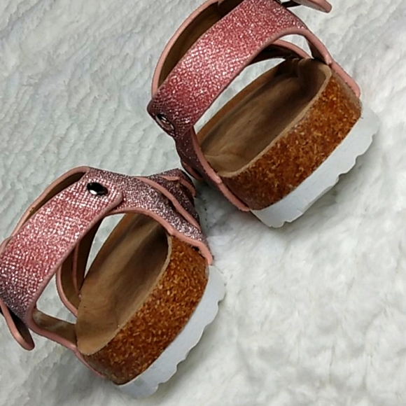 Toddler Girls Glitter Bling Pink Strappy Sandals - Picture 8 of 8